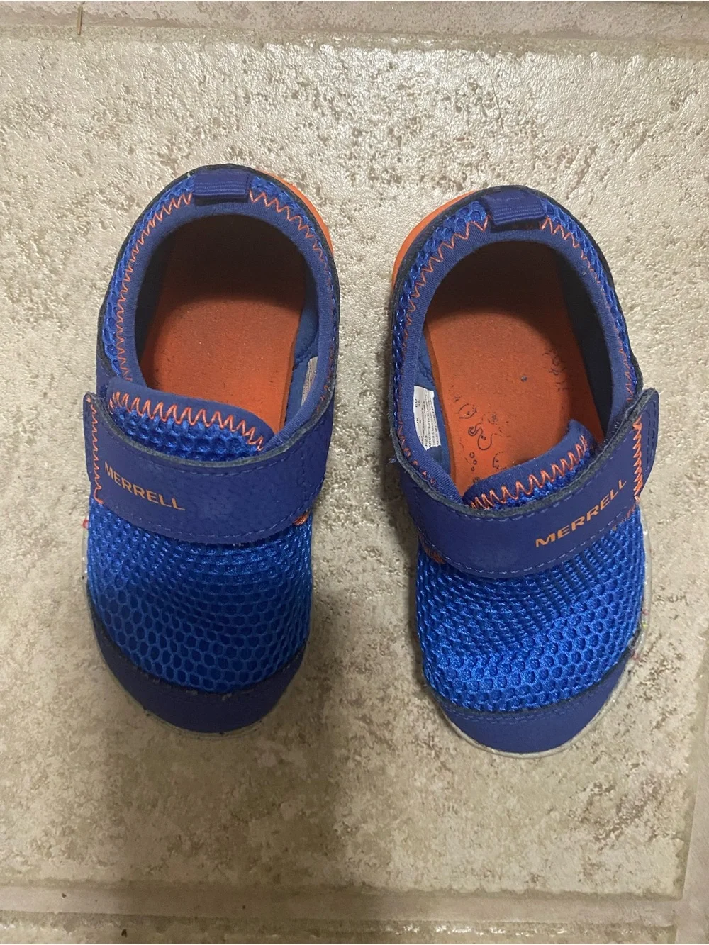 Merrell Kids Blue Mesh Hook-and-Loop Water Shoes